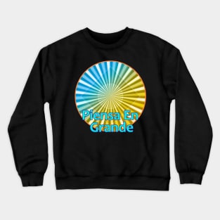 Círculo Abstracto Psicodélico Azul Amarillo Crewneck Sweatshirt